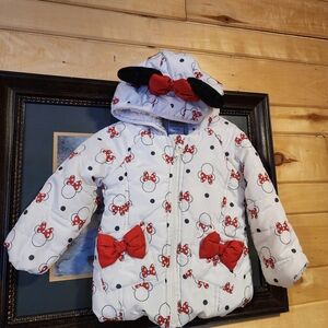 Disney White and Red Minnie Mouse Kids Jacket